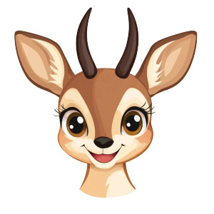 Cute Antelope Head Vector Vinyl Car Decal Sticker – Waterproof & UV-Resistant 4.0"