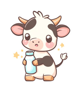 Cute Baby Cow Milk Vinyl Car Decal Sticker – Waterproof & UV-Resistant 4.0"