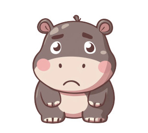 Cute Baby Hippopotamus Japanese Vinyl Car Decal Sticker – Waterproof & UV-Resistant 4.44"