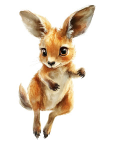 Cute Baby Kangaroo Watercolor Vinyl Car Decal Sticker – Waterproof & UV-Resistant 4.11"