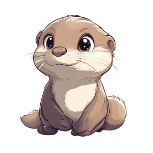 Cute Baby Otter Vinyl Car Decal Sticker – Waterproof & UV-Resistant 4.0"