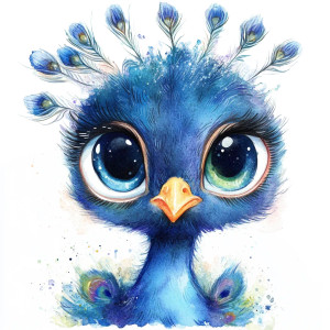 Cute Baby Peacock Watercolor Vinyl Car Decal Sticker – Waterproof & UV-Resistant 4.0" Cute Baby Peacock Watercolor Vinyl Car Decal Sticker – Waterproof & UV-Resistant 4.0"