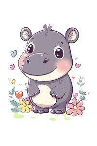 Cute Baby Pygmy Hippo Vinyl Car Decal Sticker – Waterproof & UV-Resistant 4.0" Cute Baby Pygmy Hippo Vinyl Car Decal Sticker – Waterproof & UV-Resistant 4.0"