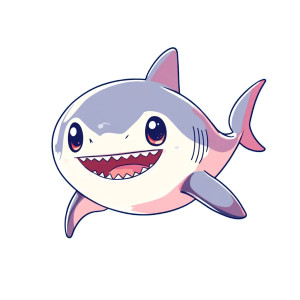 Cute Baby Shark Kawaii Vinyl Car Decal Sticker – Waterproof & UV-Resistant 4.0"