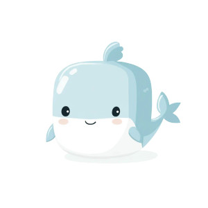 Cute Baby Whale Vector Vinyl Car Decal Sticker – Waterproof & UV-Resistant 4.0"