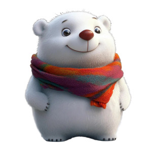 Cute Bear Colorful Scarf Vinyl Car Decal Sticker – Waterproof & UV-Resistant 4.0"