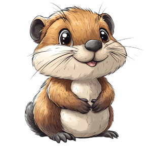 Cute Beaver Vector Cartoon Vinyl Car Decal Sticker – Waterproof & UV-Resistant 4.0"