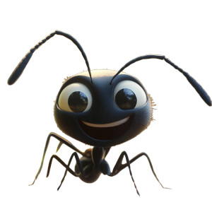 Cute Black Ant Smiling Vinyl Car Decal Sticker – Waterproof & UV-Resistant 4.0"