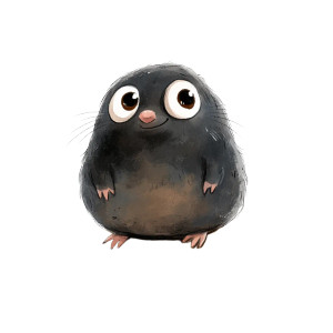 Cute Black Mole Illustration Vinyl Car Decal Sticker – Waterproof & UV-Resistant 4.0"