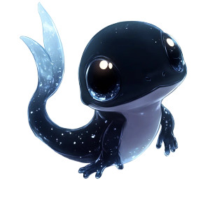 Cute Black Tadpole Blue Tail Vinyl Car Decal Sticker – Waterproof & UV-Resistant 4.0" Cute Black Tadpole Blue Tail Vinyl Car Decal Sticker – Waterproof & UV-Resistant 4.0"