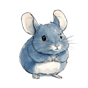 Cute Blue Chinchilla Somersault Vinyl Car Decal Sticker – Waterproof & UV-Resistant 4.0"