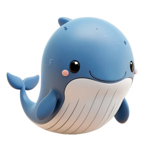 Cute Blue Whale 3D Vinyl Car Decal Sticker – Waterproof & UV-Resistant 4.0"