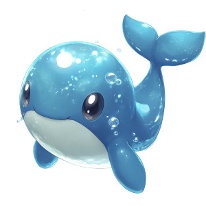 Cute Bubble Whale Pokemon Vinyl Car Decal Sticker – Waterproof & UV-Resistant 4.0"