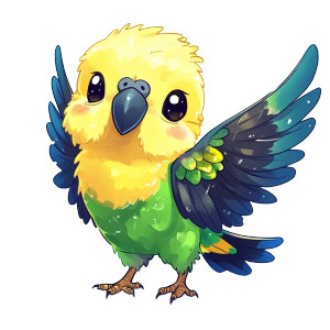 Cute Budgie Vector Drawing Vinyl Car Decal Sticker – Waterproof & UV-Resistant 4.0"