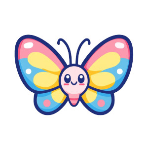 Cute Butterfly Icon Vinyl Car Decal Sticker – Waterproof & UV-Resistant 4.0"