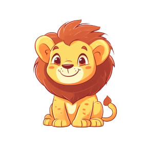 Cute Cartoon Lion Vinyl Car Decal Sticker – Waterproof & UV-Resistant 4.0"