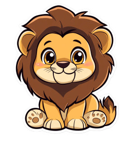 Cute Cartoon Lion Sticker Vinyl Car Decal Sticker – Waterproof & UV-Resistant 4.0"