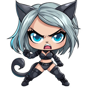 Cute Cat Woman Chibi Vinyl Car Decal Sticker – Waterproof & UV-Resistant 4.0" Cute Cat Woman Chibi Vinyl Car Decal Sticker – Waterproof & UV-Resistant 4.0"