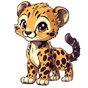Cute Cheetah Cub Walking Vinyl Car Decal Sticker – Waterproof & UV-Resistant 4.0"