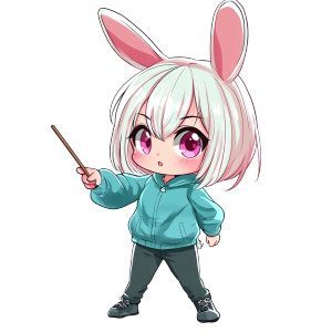 Cute Chibi Bunny Girl Vinyl Car Decal Sticker – Waterproof & UV-Resistant 4.0"