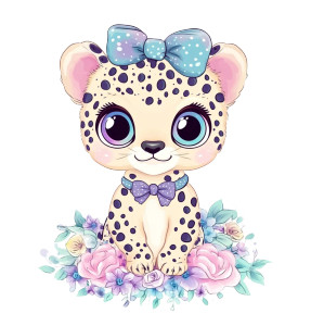 Cute Chibi Cheetah Cub Vinyl Car Decal Sticker – Waterproof & UV-Resistant 4.0"