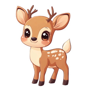 Cute Chibi Deer Vinyl Car Decal Sticker – Waterproof & UV-Resistant 4.0"