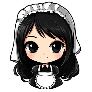 Cute Chibi Maid Head Vinyl Car Decal Sticker – Waterproof & UV-Resistant 4.0"