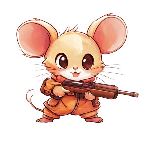 Cute Chibi Mouse Ak Vinyl Car Decal Sticker – Waterproof & UV-Resistant 4.0"