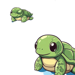 Cute Chibi Turtle Vinyl Car Decal Sticker – Waterproof & UV-Resistant 4.0"