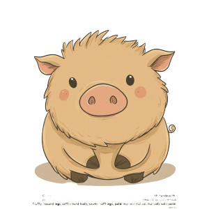 Cute Chubby Boar Doodle Vinyl Car Decal Sticker – Waterproof & UV-Resistant 4.0"