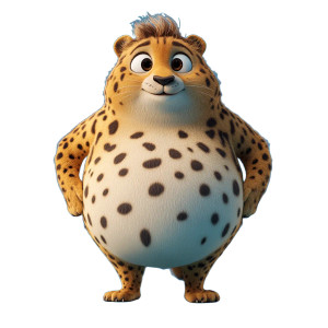 Cute Chubby Cheetah Pixar Vinyl Car Decal Sticker – Waterproof & UV-Resistant 4.0"