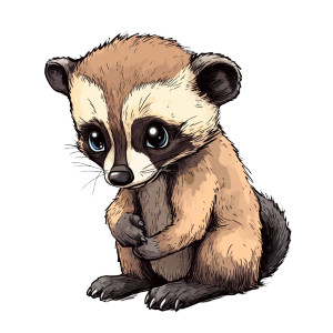 Cute Coati Sad Crying Vinyl Car Decal Sticker – Waterproof & UV-Resistant 4.0"