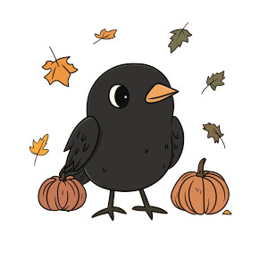 Cute Crow Halloween Sanrio Vinyl Car Decal Sticker – Waterproof & UV-Resistant 4.0"