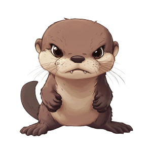 Cute Dangerous Otter Cartoon Vinyl Car Decal Sticker – Waterproof & UV-Resistant 4.0"