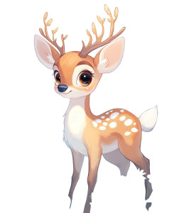 Cute Deer Forest Anime Vinyl Car Decal Sticker – Waterproof & UV-Resistant 4.0"