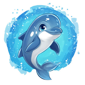 Cute Dolphin Cartoon Vinyl Car Decal Sticker – Waterproof & UV-Resistant 4.0" Cute Dolphin Cartoon Vinyl Car Decal Sticker – Waterproof & UV-Resistant 4.0"