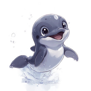 Cute Dolphin Chibi Vinyl Car Decal Sticker – Waterproof & UV-Resistant 4.0" Cute Dolphin Chibi Vinyl Car Decal Sticker – Waterproof & UV-Resistant 4.0"