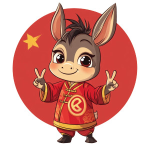 Cute Donkey Chinese Ok Vinyl Car Decal Sticker – Waterproof & UV-Resistant 4.0"