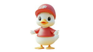 Cute Duckling Red Hat Vinyl Car Decal Sticker – Waterproof & UV-Resistant 7.14"