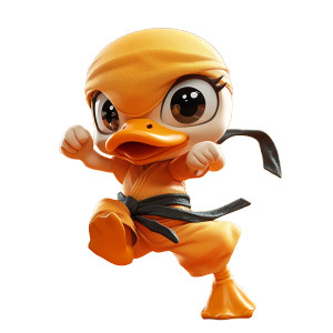 Cute Duck Ninja Kicking Vinyl Car Decal Sticker – Waterproof & UV-Resistant 4.0"