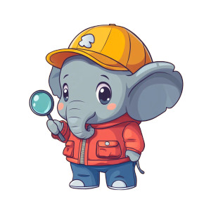Cute Elephant Magnifying Glass Vinyl Car Decal Sticker – Waterproof & UV-Resistant 4.0"