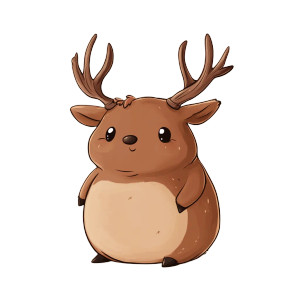 Cute Fat Deer Vinyl Car Decal Sticker – Waterproof & UV-Resistant 4.0"