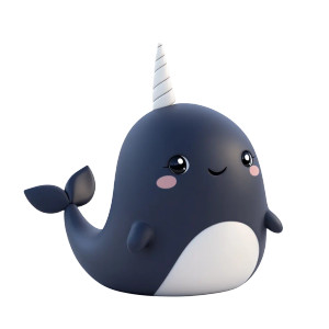Cute Fluffy Blue Narwhal Vinyl Car Decal Sticker – Waterproof & UV-Resistant 4.0" Cute Fluffy Blue Narwhal Vinyl Car Decal Sticker – Waterproof & UV-Resistant 4.0"