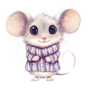 Cute Fluffy Mouse Vinyl Car Decal Sticker – Waterproof & UV-Resistant 4.0"