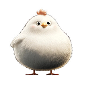 Cute Fluffy White Hen Vinyl Car Decal Sticker – Waterproof & UV-Resistant 4.0"
