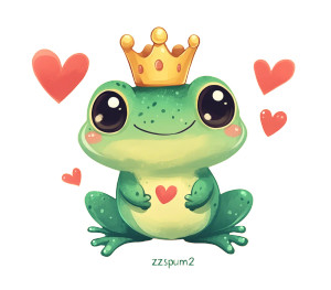 Cute Frog Crown Sticker Vinyl Car Decal Sticker – Waterproof & UV-Resistant 4.56"