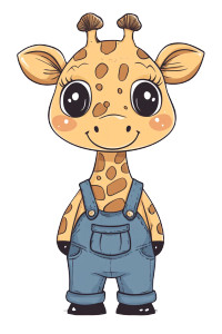 Cute Giraffe Coloring Page Vinyl Car Decal Sticker – Waterproof & UV-Resistant 4.0"