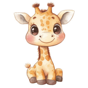 Cute Giraffe Watercolor Anime Vinyl Car Decal Sticker – Waterproof & UV-Resistant 4.0"