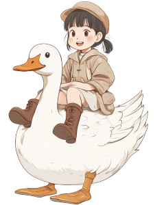 Cute Girl Duck Vector Vinyl Car Decal Sticker – Waterproof & UV-Resistant 4.0"