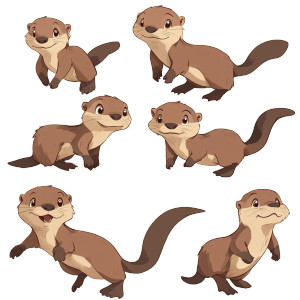 Cute Girly Otter 2D Vinyl Car Decal Sticker – Waterproof & UV-Resistant 4.0"